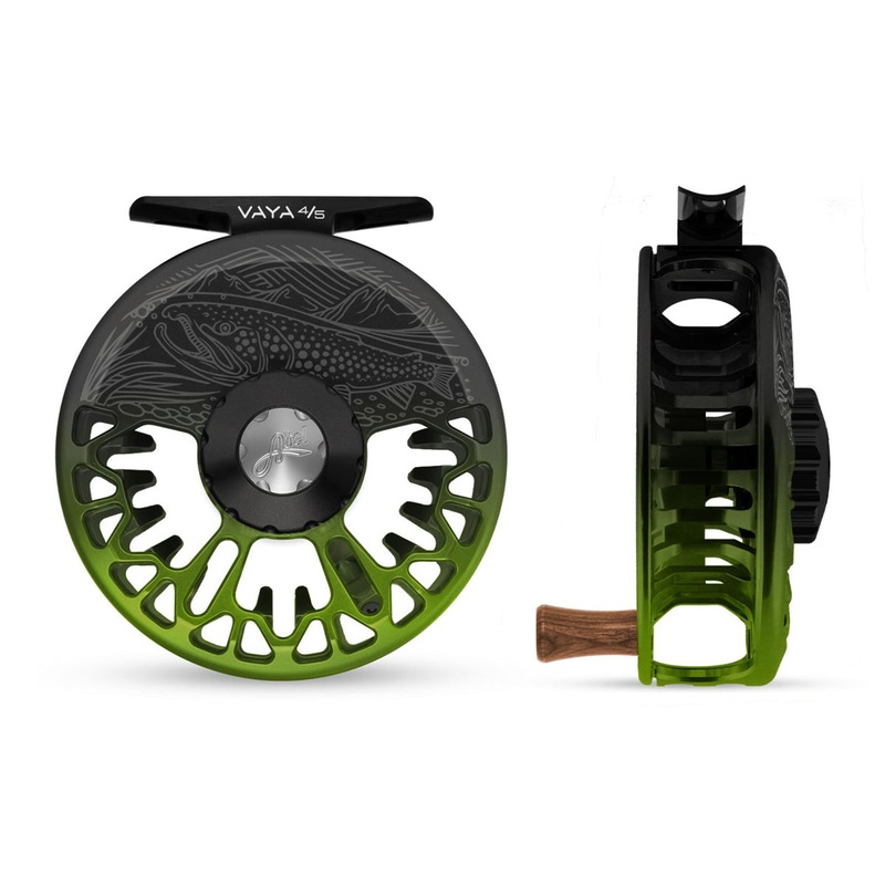 Abel Vaya Reel 4/5 Black Green Fade, Gloss Black Drag Knob, Underwood On the Hunt Engraving with Ebony Handle