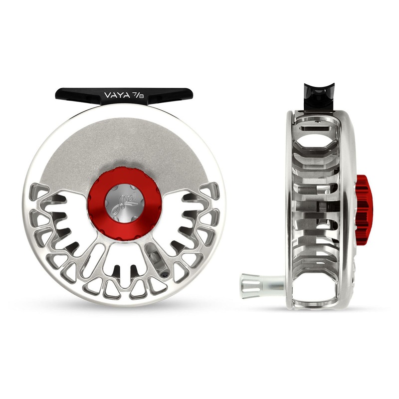 Abel Vaya Reel 7/8 Platinum, Red Drag Knob with Platinum Handle