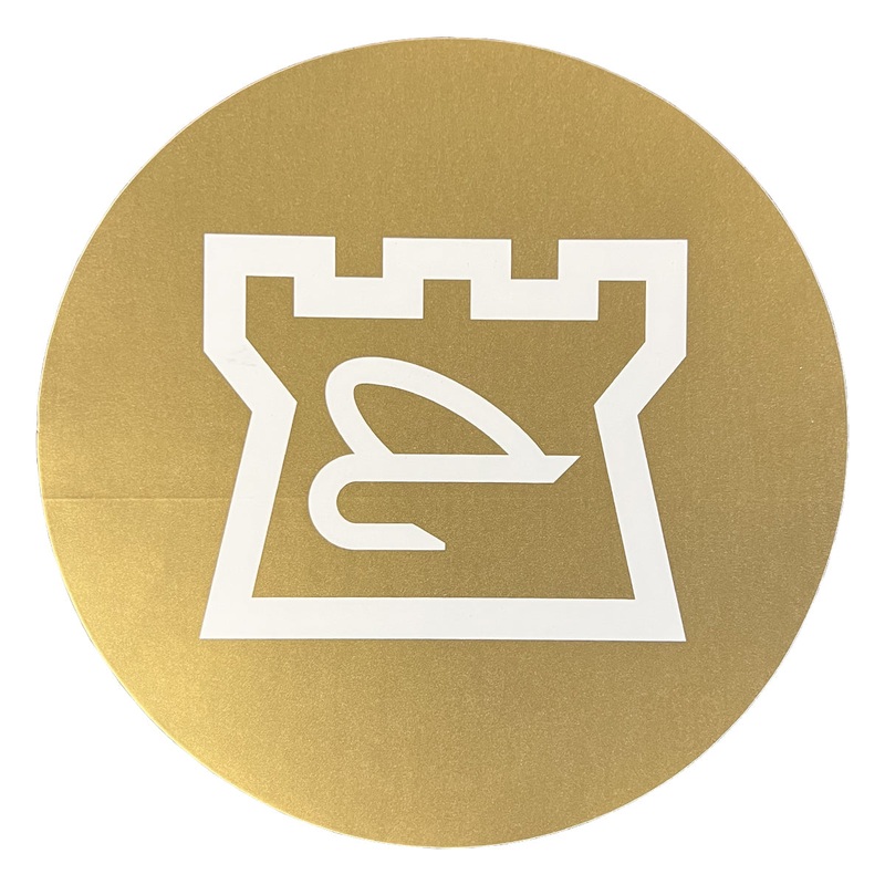 Hardy Round Gold Sticker