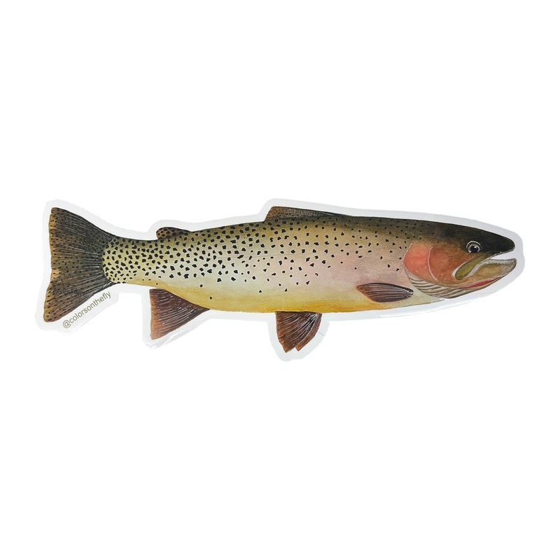 Mike Pepper “Colors on the Fly” 20″ Cutthroat Trout Sticker