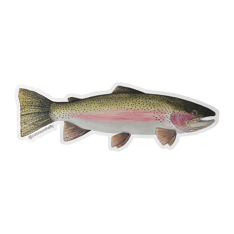 Mike Pepper “Colors on the Fly” 20″ Rainbow Trout Sticker