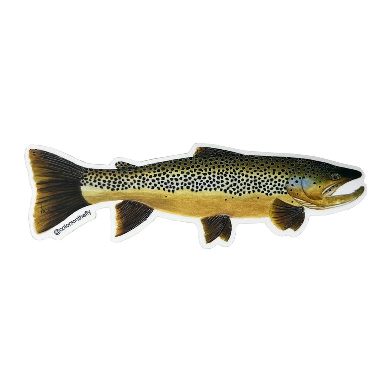 Mike Pepper “Colors on the Fly” 6″ Brown Trout Sticker