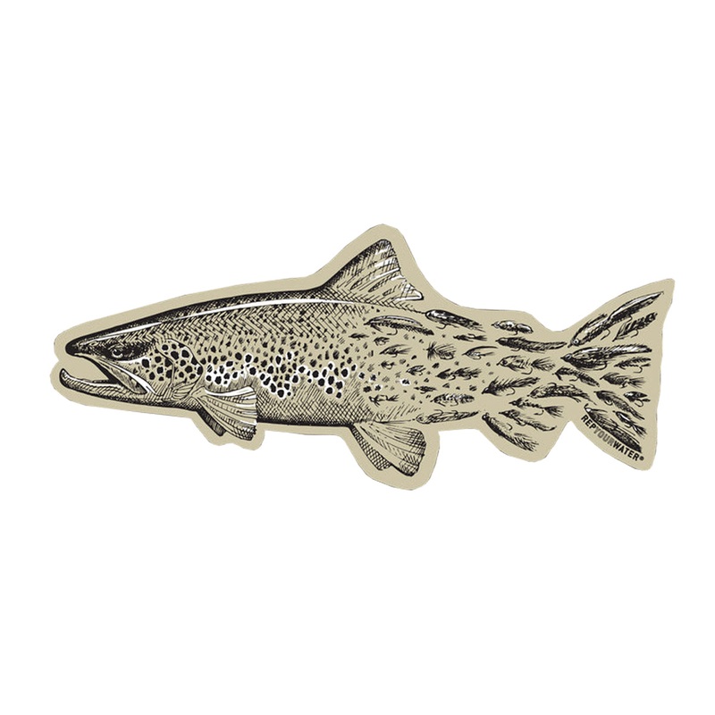 Rep Your Water Brown Snacks Sticker