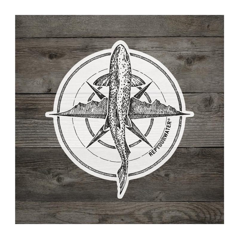 Rep Your Water Brown Trout Compass Sticker