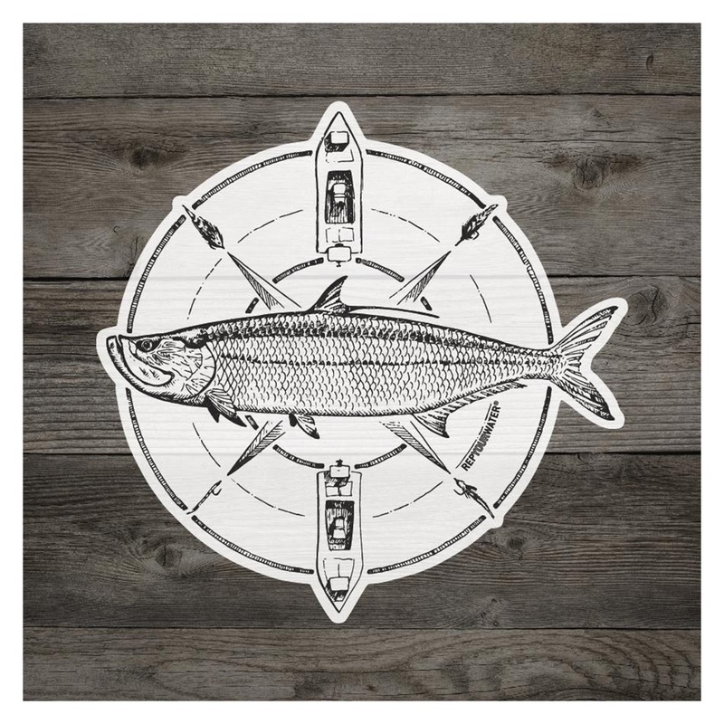 Rep Your Water Tarpon Compass Sticker