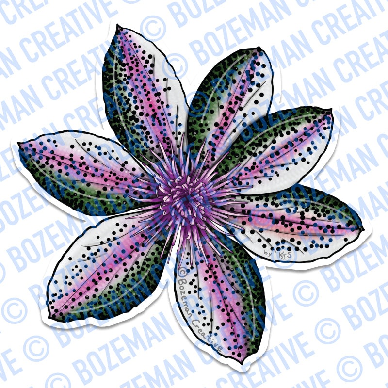 Flower Rainbow Trout Sticker