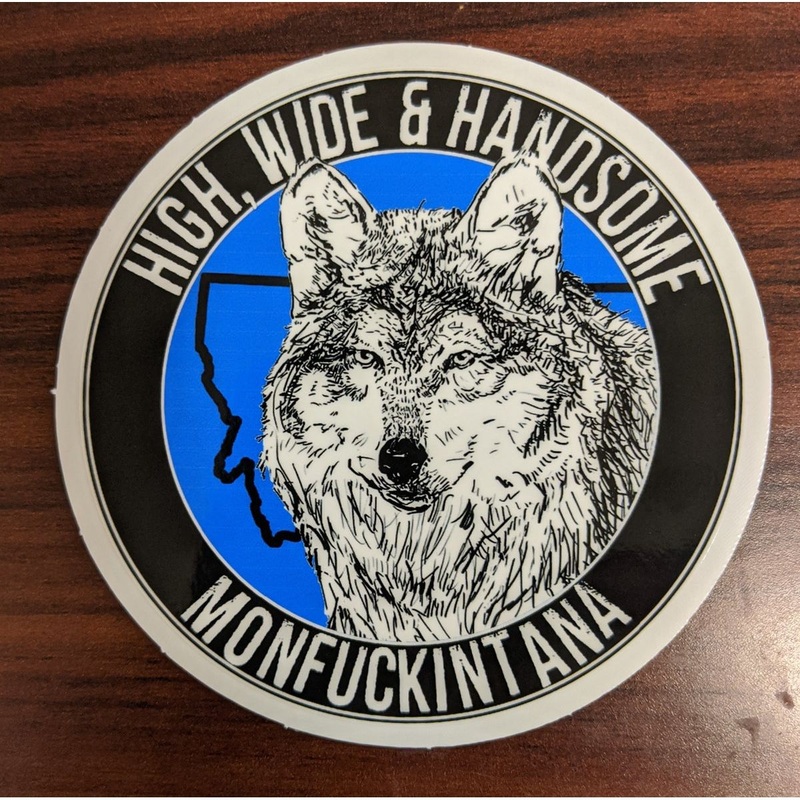 Statriot Designs High Wide & Handsome Grey Wolf Sticker