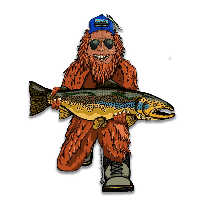 Trout Huntin’ Squatch Sticker
