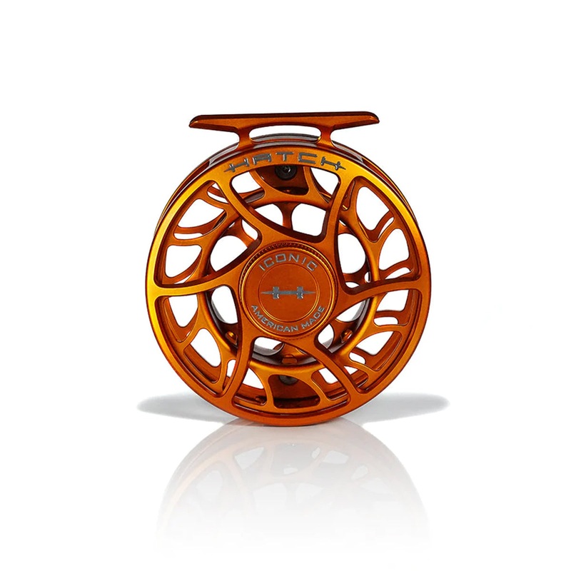 Hatch Iconic 5 Plus Fly Reel Campfire Orange