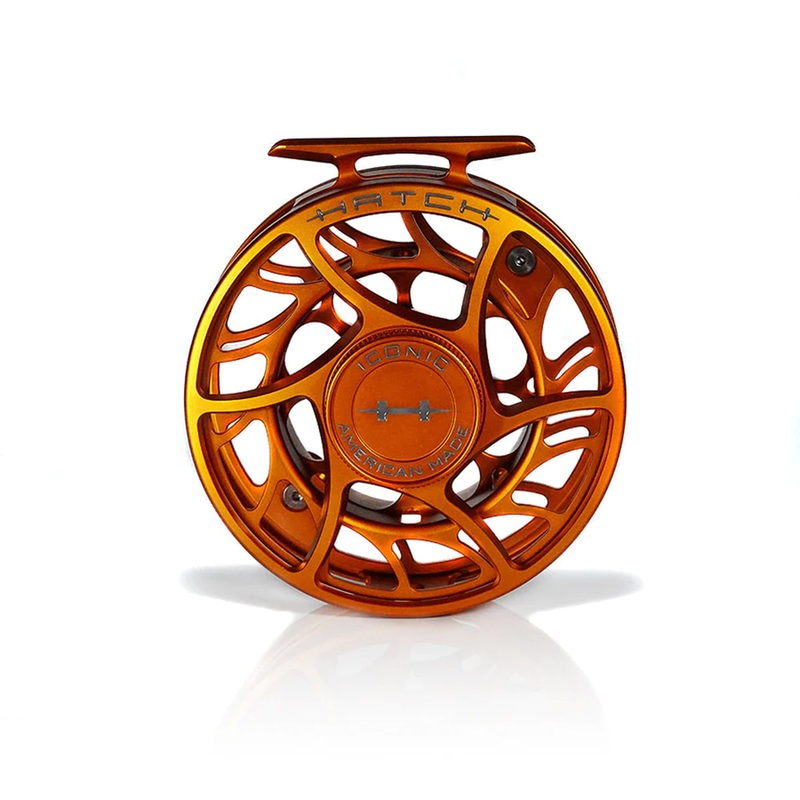 Hatch Iconic 7 Plus Fly Reel Campfire Orange