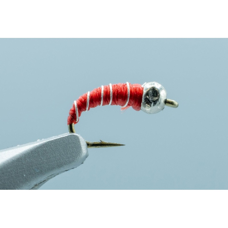 Tungsten Zebra Midge Red