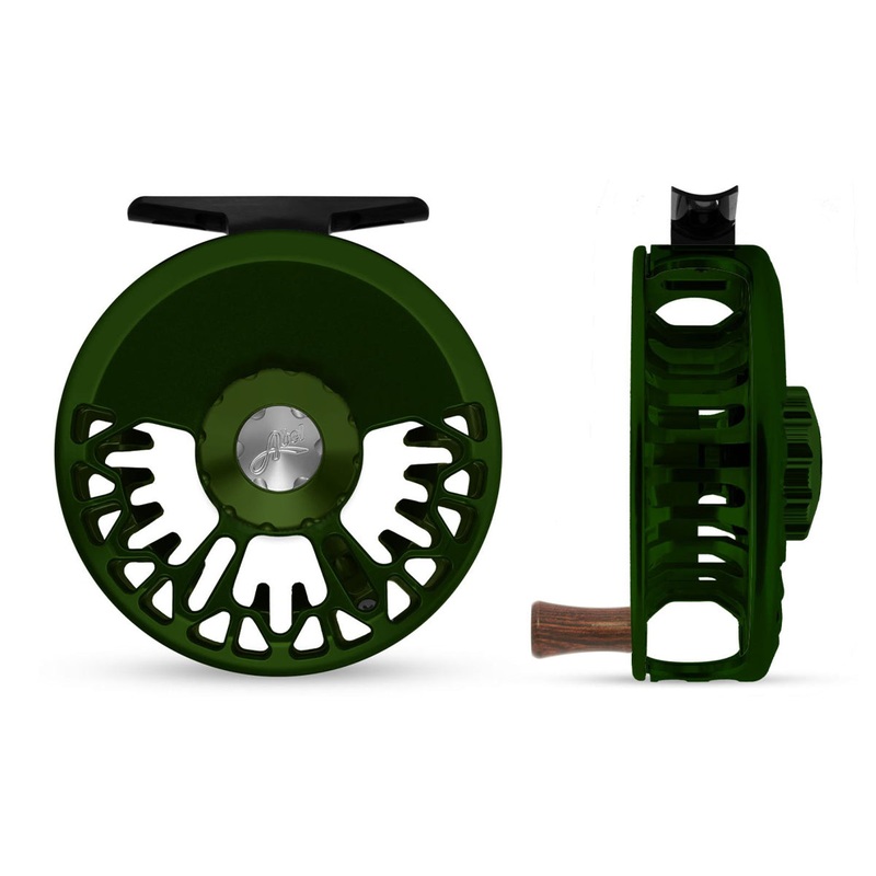 Abel Vaya Reel 5/6 Deep Green, Deep Green Drag Knob with Rosewood Handle Left Hand Retrieve