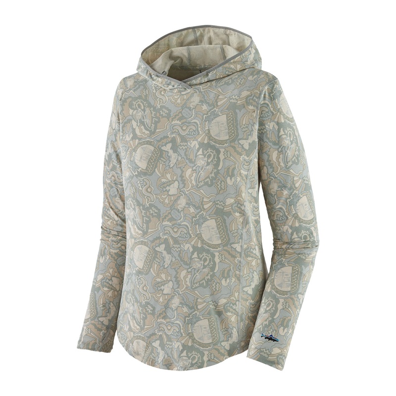 Patagonia Women’s Tropic Comfort Natural Hoody Armadillo and Friends: Sleet Green