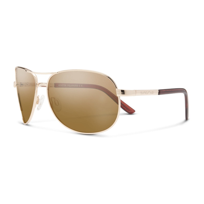Suncloud Aviator Sunglasses Gold Polarized Brown