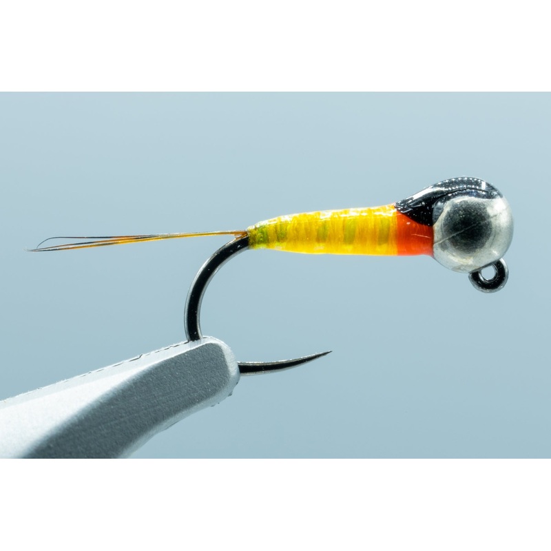 Barbless Jig Pearl Rib Perdigon Sunburst Yellow