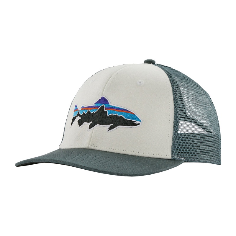 Patagonia Fitz Roy Trout Trucker Hat White w/Nouveau Green