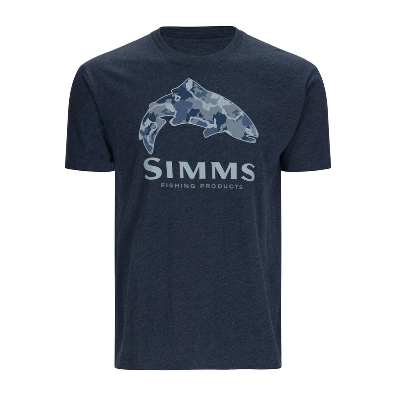 Simms Trout Regiment Camo Fill T-Shirt Navy Heather