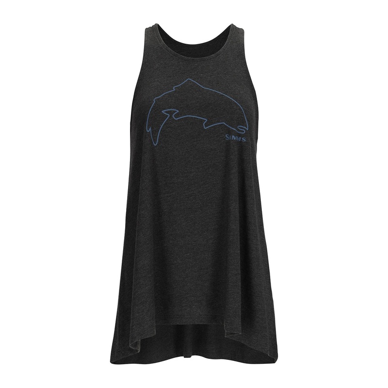 Simms Women’s Trout Outline Tank Charcoal Heather