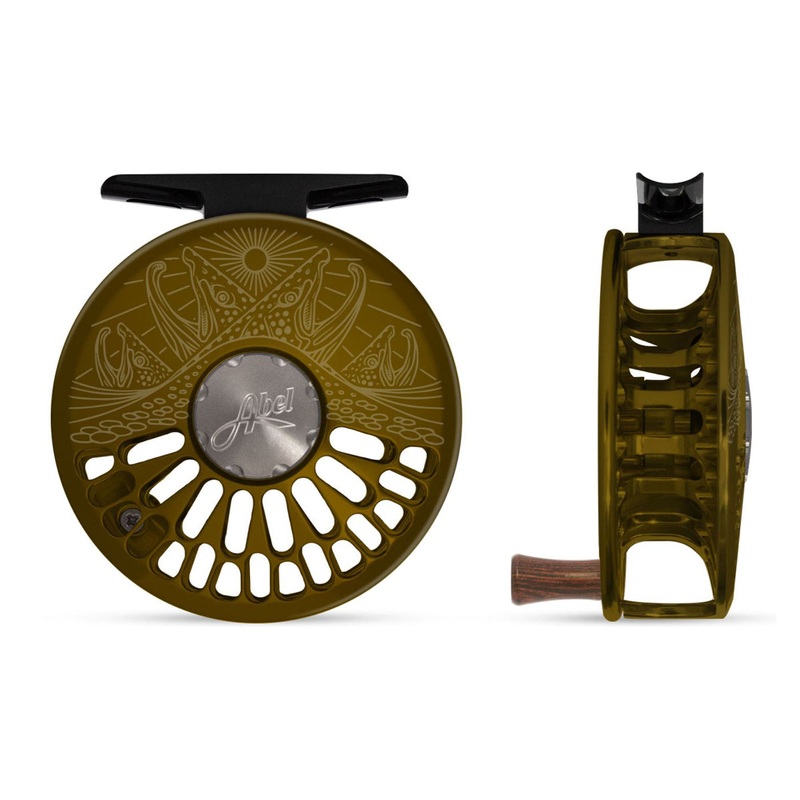 Abel TR 5/6 Reel Dark Olive, Underwood Last Light with Rosewood Handle
