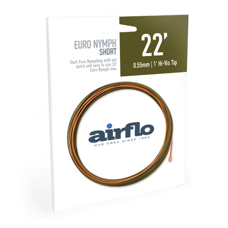AirFlo Euro Nymph Shorty 22′ Hi Vis Tip Fly Line Olive/Orange