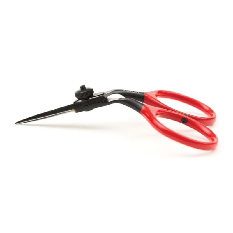 Dr. Slick Black Widow All Purpose Razor Scissor 4″ Bent Shaft Black and Red