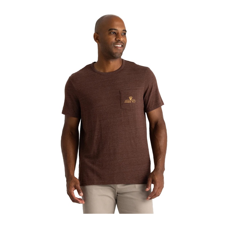 Free Fly Dueling Reds Pocket Tee Heather Chestnut