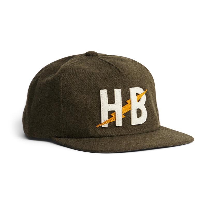 Howler Bros Unstructured Snapback Hats Big HB : Dark Olive