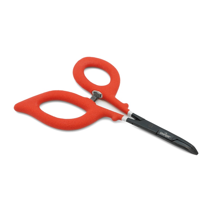 Umpqua Rivergrip Precision Series Scissor/Forcep 6″ Curved Red
