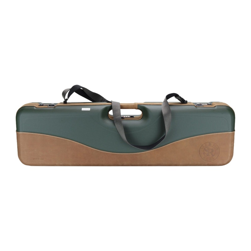 Sea Run Norfork Classic QR Expedition Fly Fishing Rod & Reel Travel Case Green/Leather/Tan with Shoulder Strap