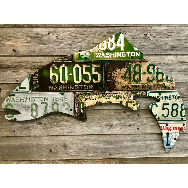 Washington Antique Trout License Plate Art