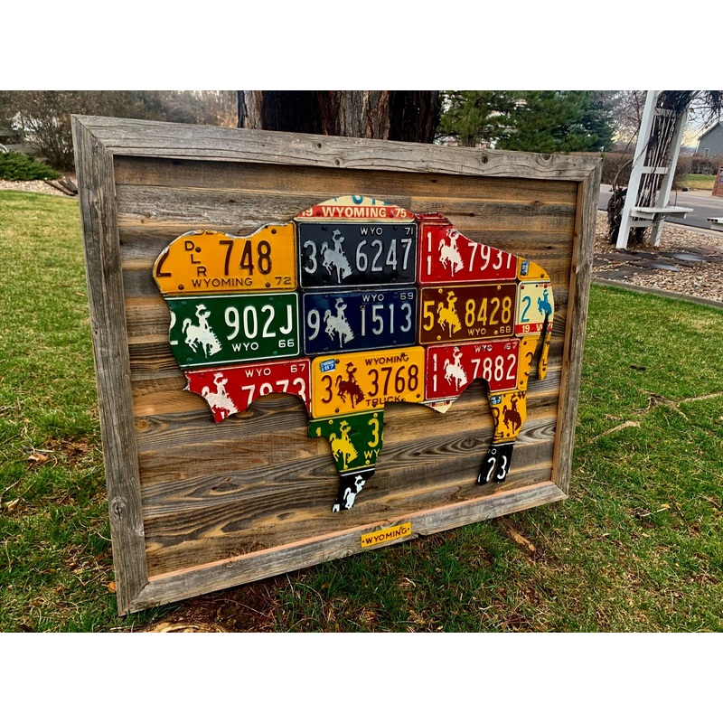 Wyoming Bison License Plate Art