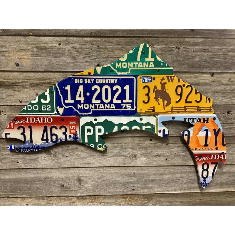 Yellowstone Trout License Plate Art