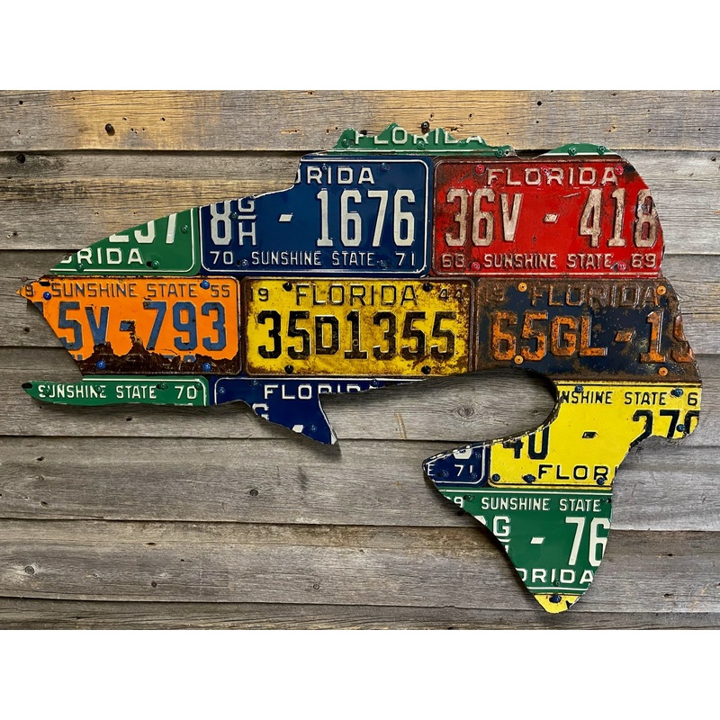Florida Antique Largemouth Bass License Plate Art