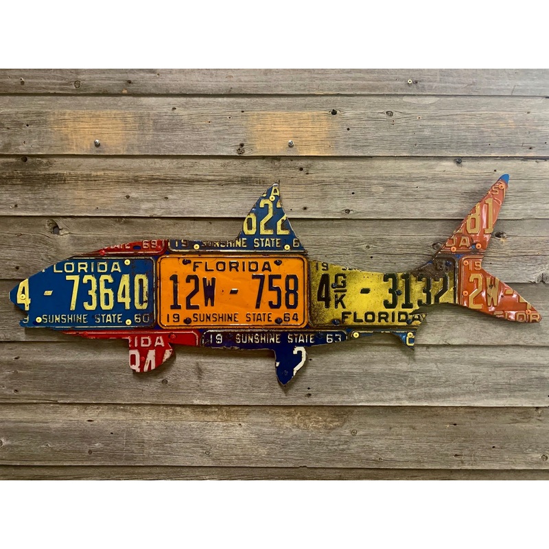 Florida Bonefish Antique License Plate Art