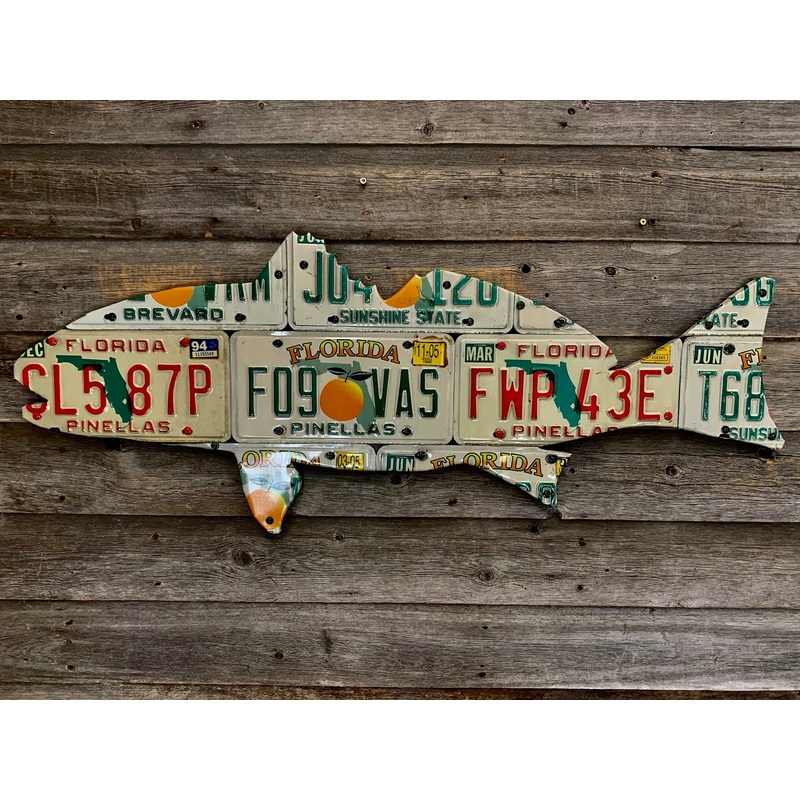 Florida Orange Redfish License Plate Art
