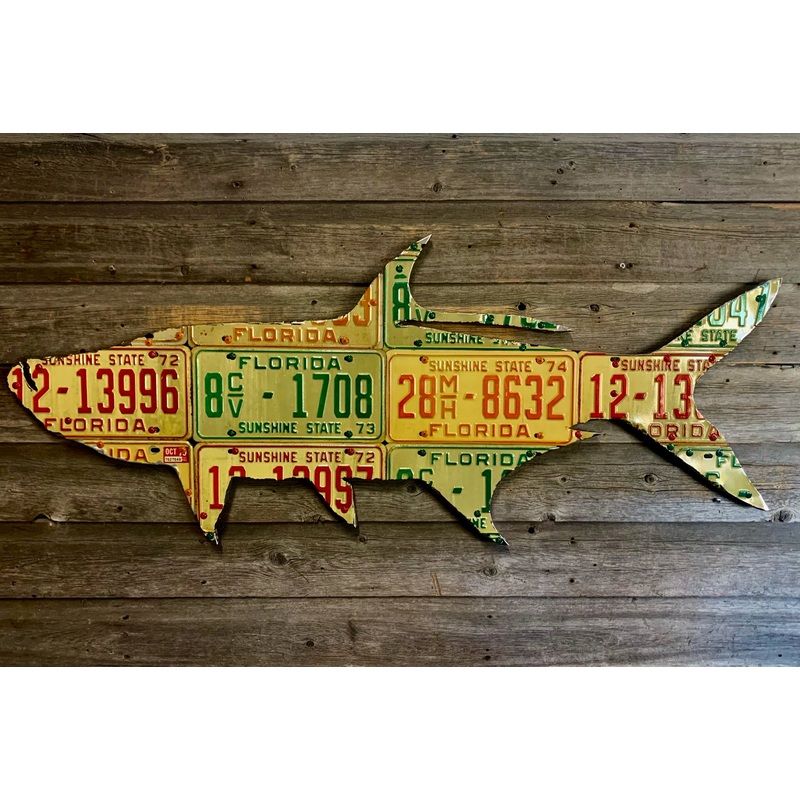 Florida Tarpon 1970s Vintage License Plate Art