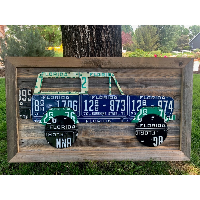 Florida Vintage Ford Bronco License Plate Art