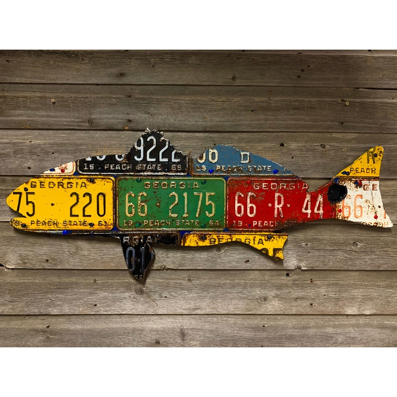 Georgia Vintage Redfish License Plate Art
