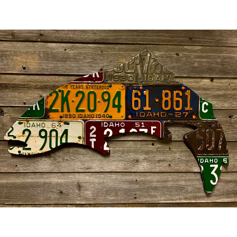 Idaho Antique Trout License Plate Art