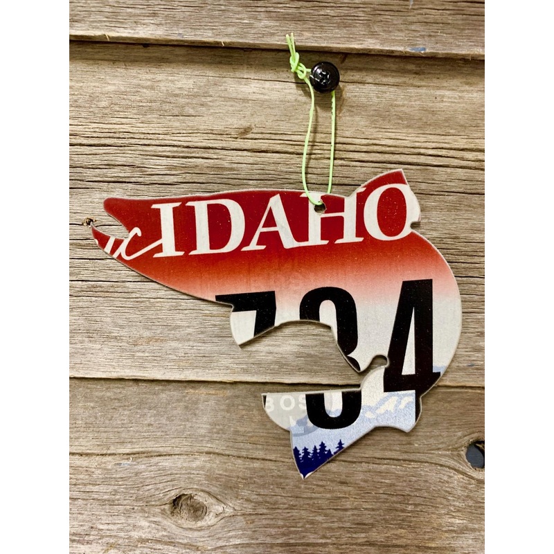 Idaho Jumping Trout License Plate Christmas Ornament