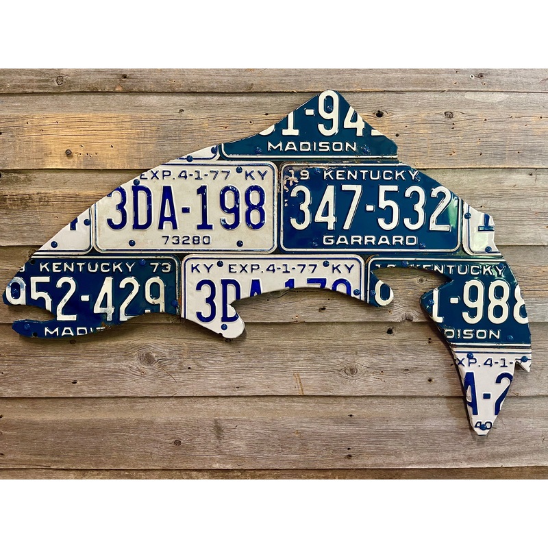 Kentucky Antique Trout License Plate Art