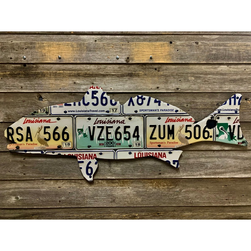 Louisiana Redfish License Plate Art