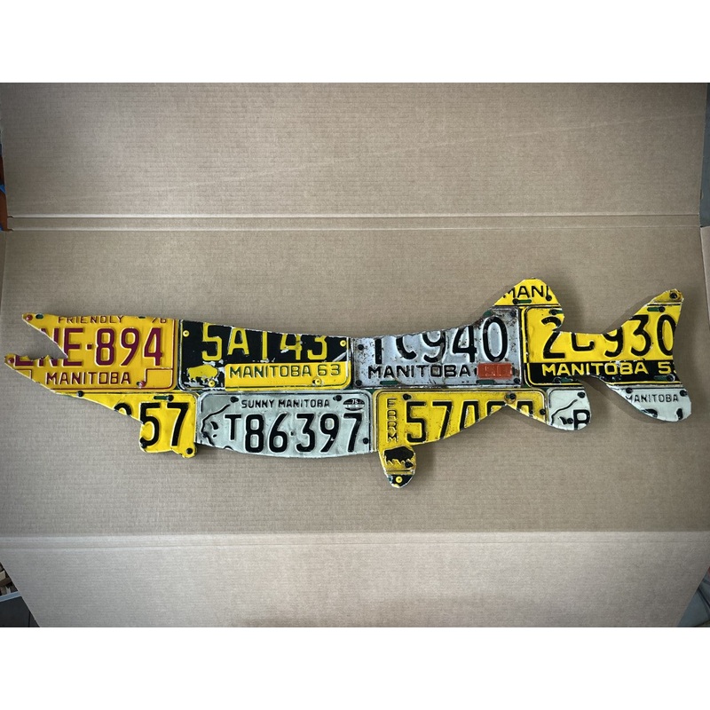 Manitoba Antique Pike/Muskie License Plate Art