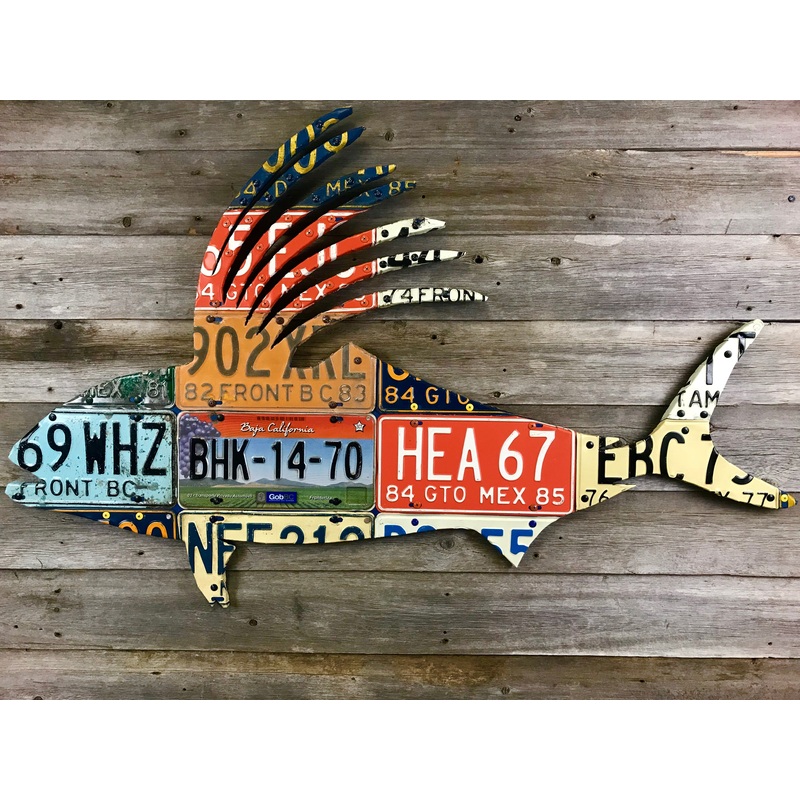 Mexico Roosterfish License Plate Art
