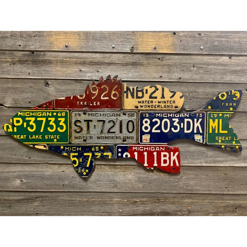 Michigan Smallmouth Bass License Plate Art