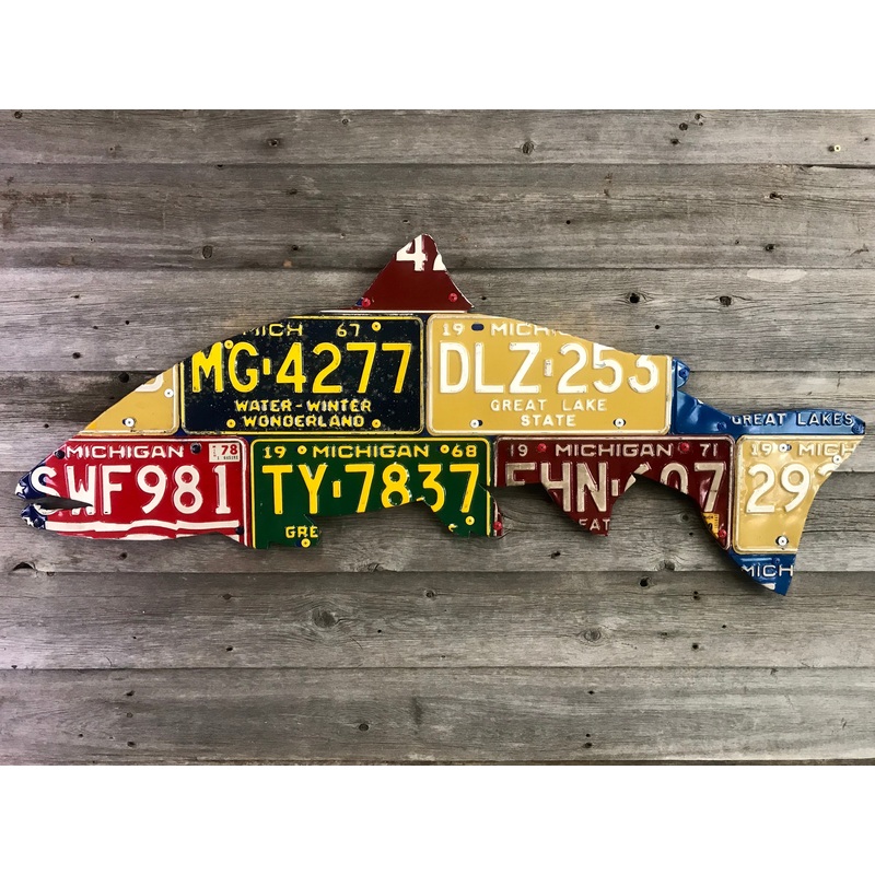 Michigan Steelhead License Plate Art