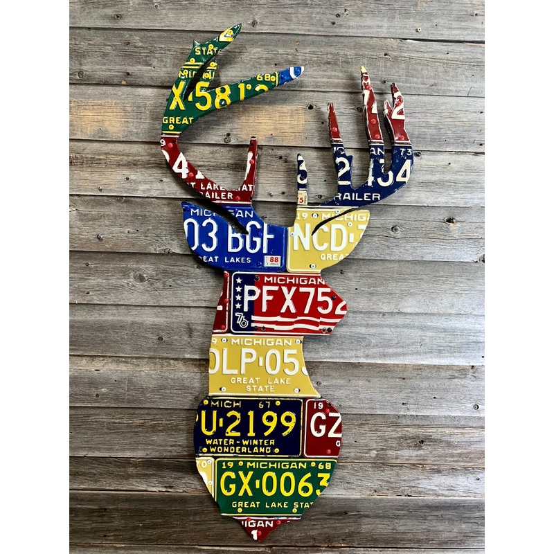 Michigan Whitetail Buck License Plate Art