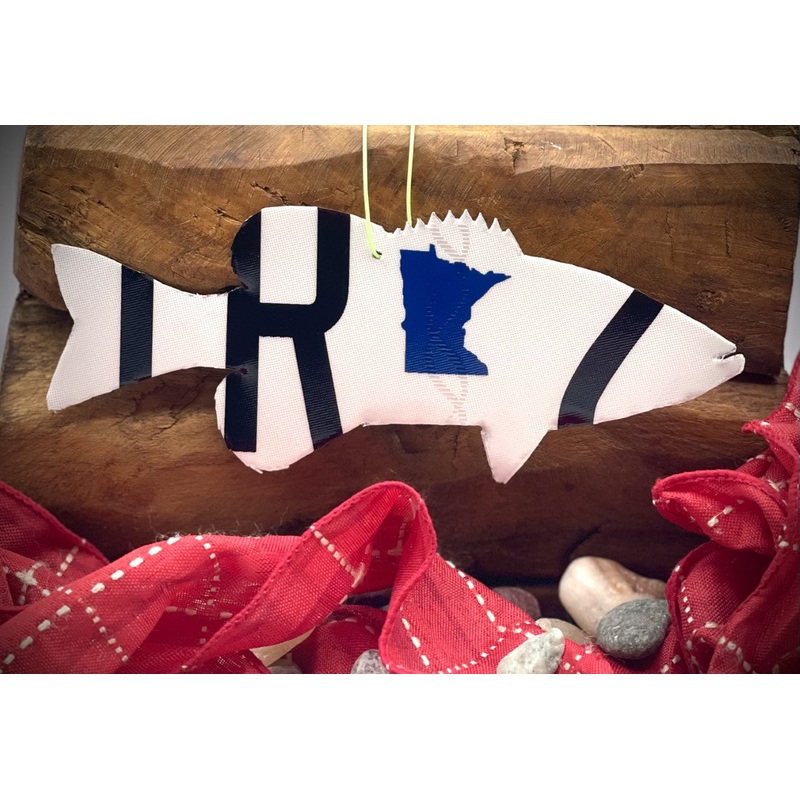 Minnesota Smallmouth Bass License Plate Christmas Ornament
