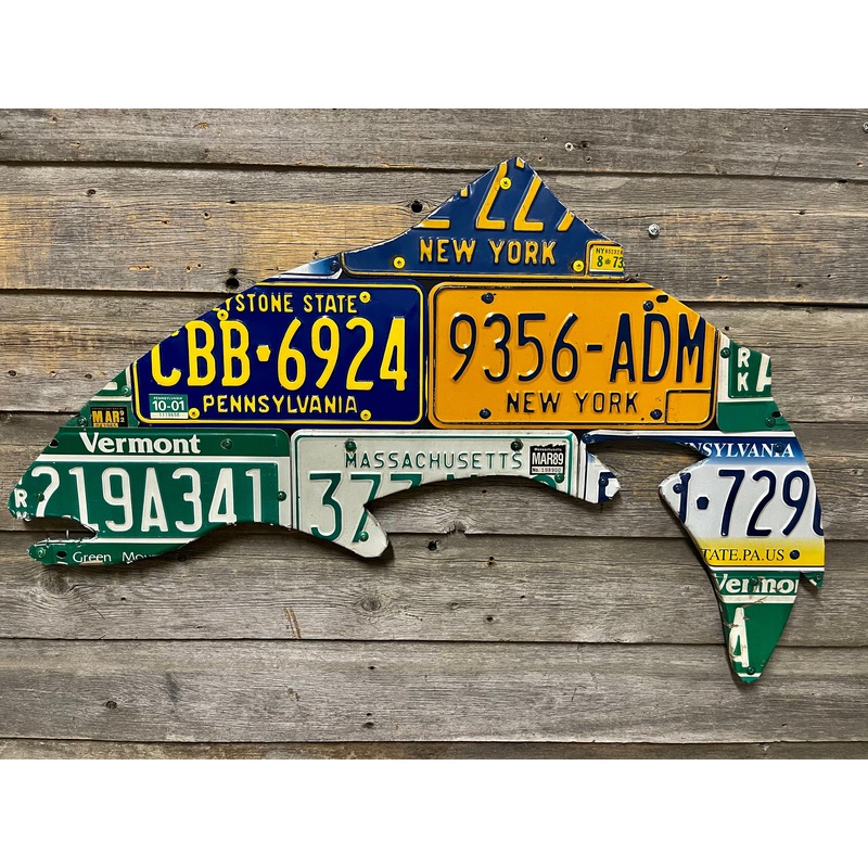 Mixed Northeast Trout License Plate Art