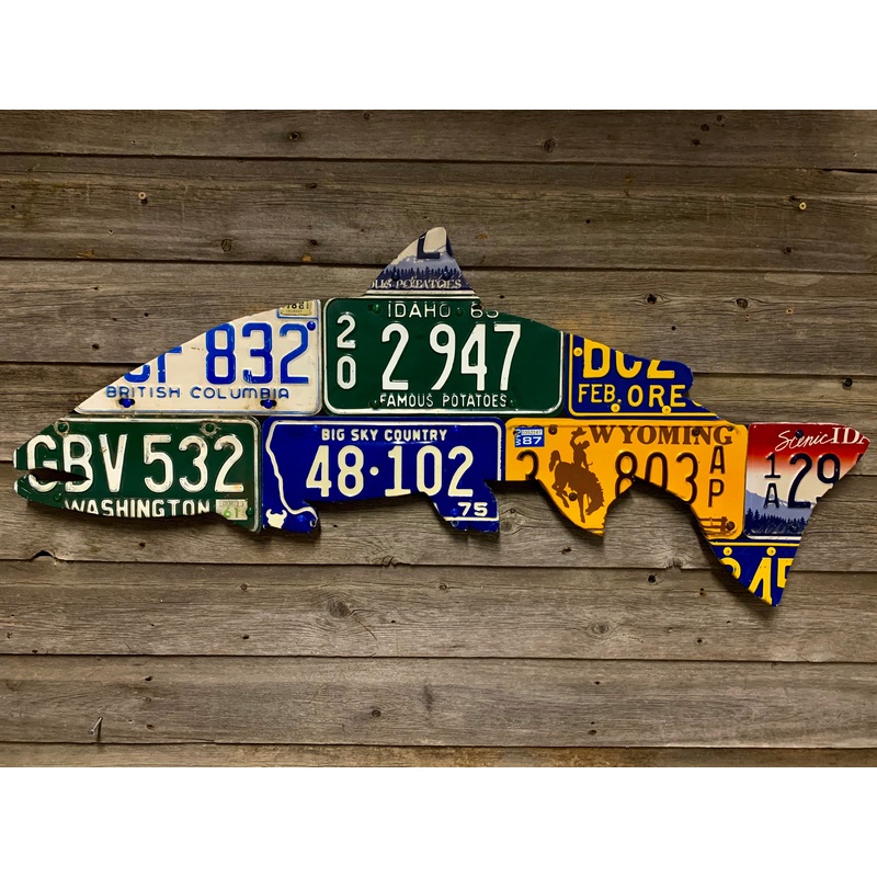 Mixed Pacific Northwest Steelhead License Plate Art